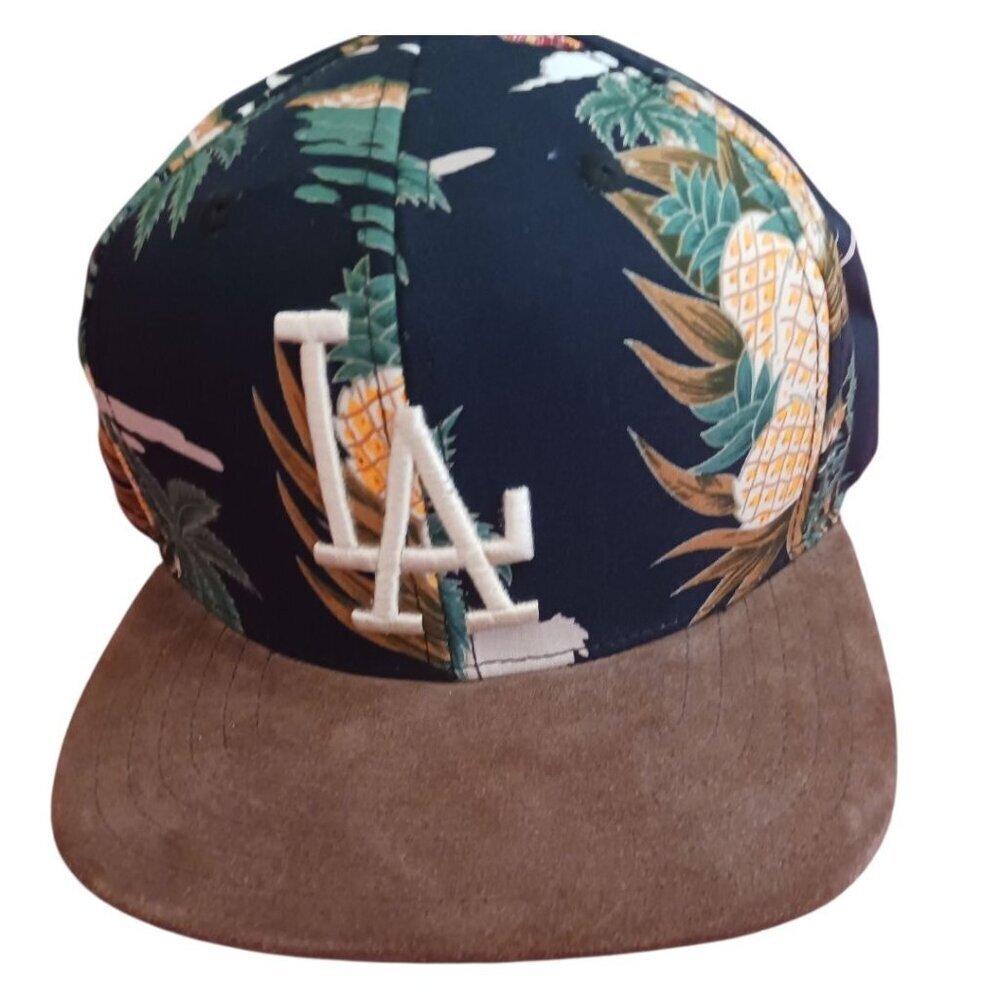 American Needle L.A Tropical Pineapple Snapback Hat Navy BrownOS